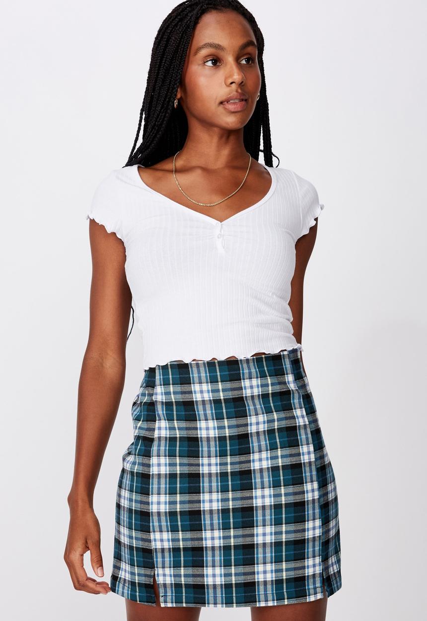Factorie - Double split mini skirt - multi 