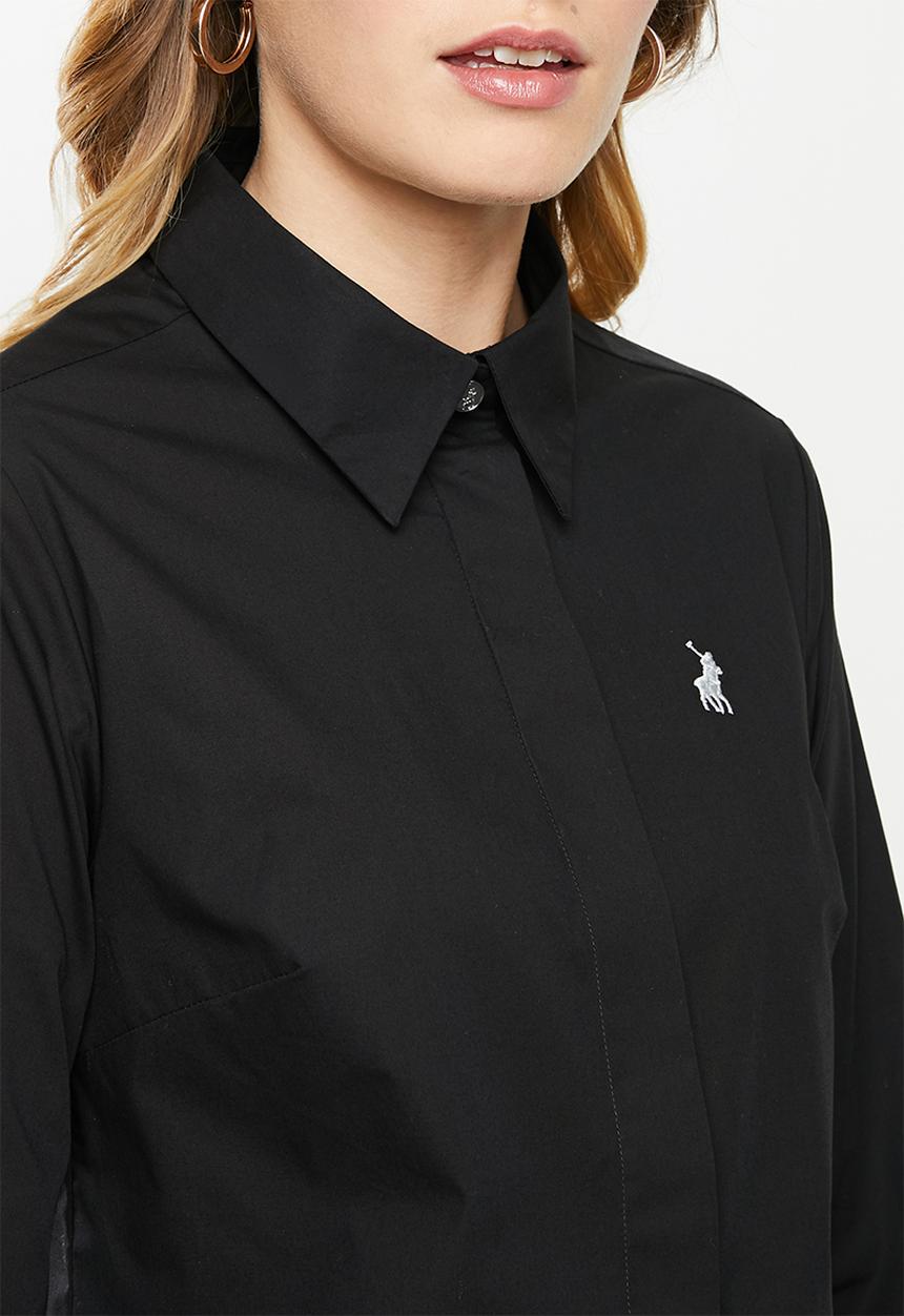 POLO - Arabelle concealed front shirt - black