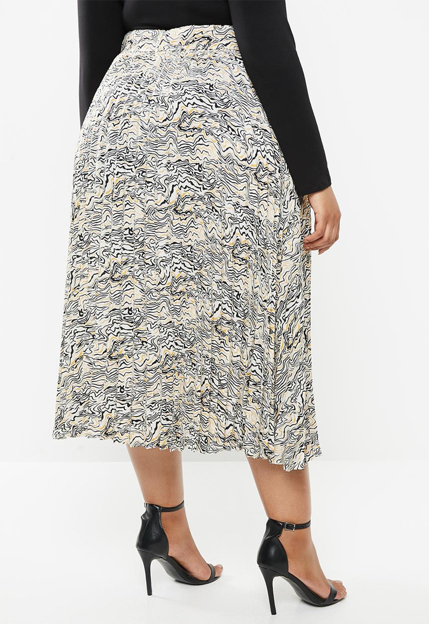 Glamorous - Plus abstract pleated midi - multi