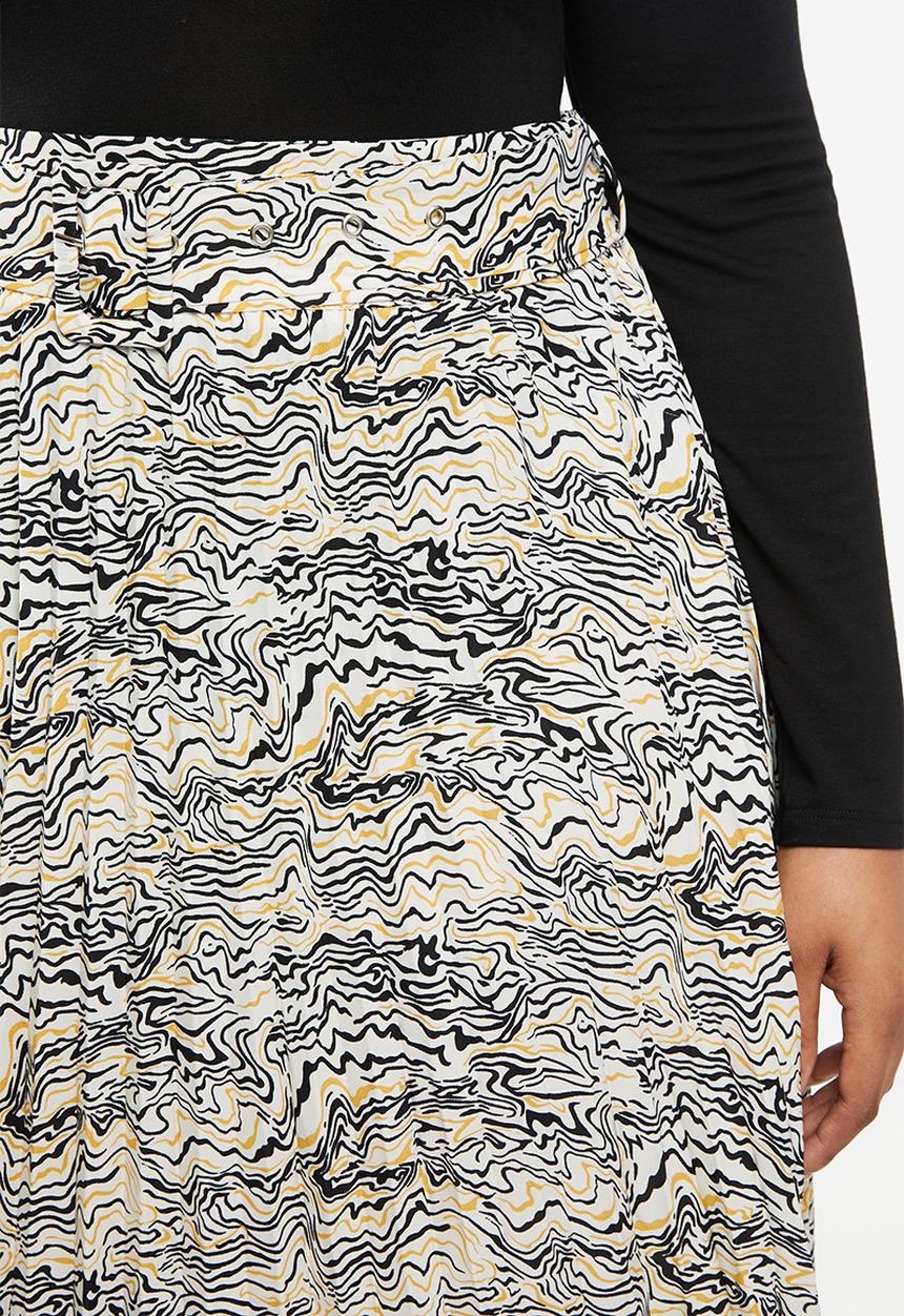 Glamorous - Plus abstract pleated midi - multi