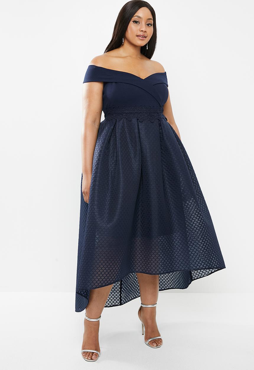 MILLA - Airtech bardot dress - navy