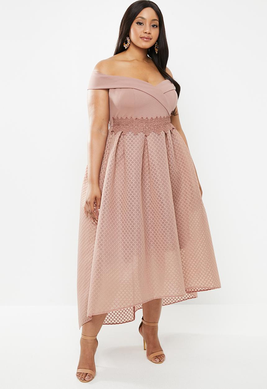 MILLA - Airtech bardot dress - pink