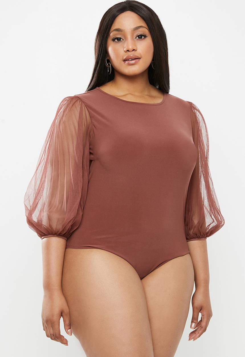 MILLA - Pleated sleeve bodysuit - pink