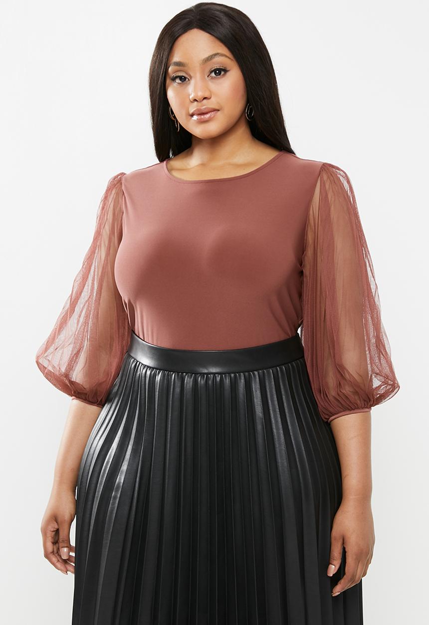 MILLA - Pleated sleeve bodysuit - pink