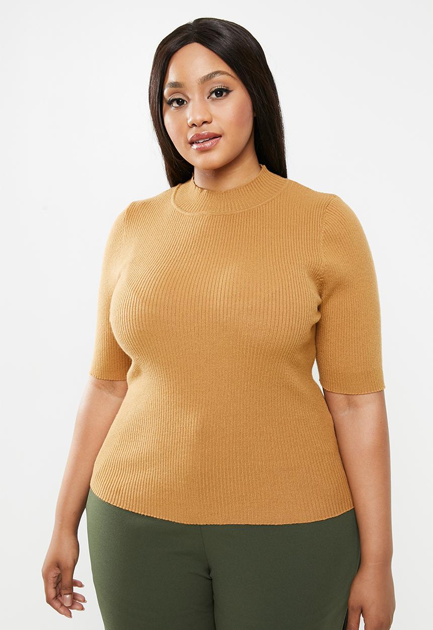 Glamorous - Plus high neck knit - camel