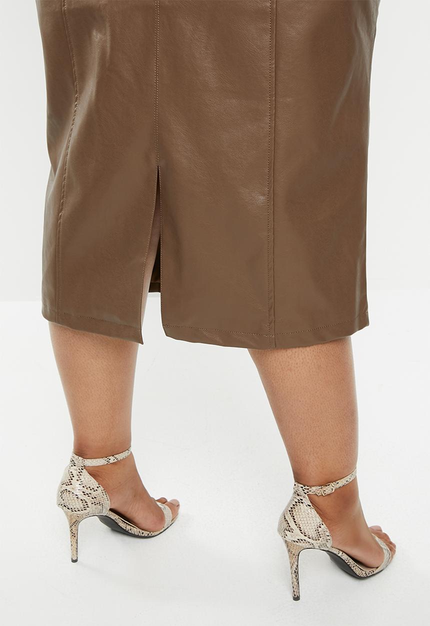 Glamorous - Plus brown 3/4 skirt - brown