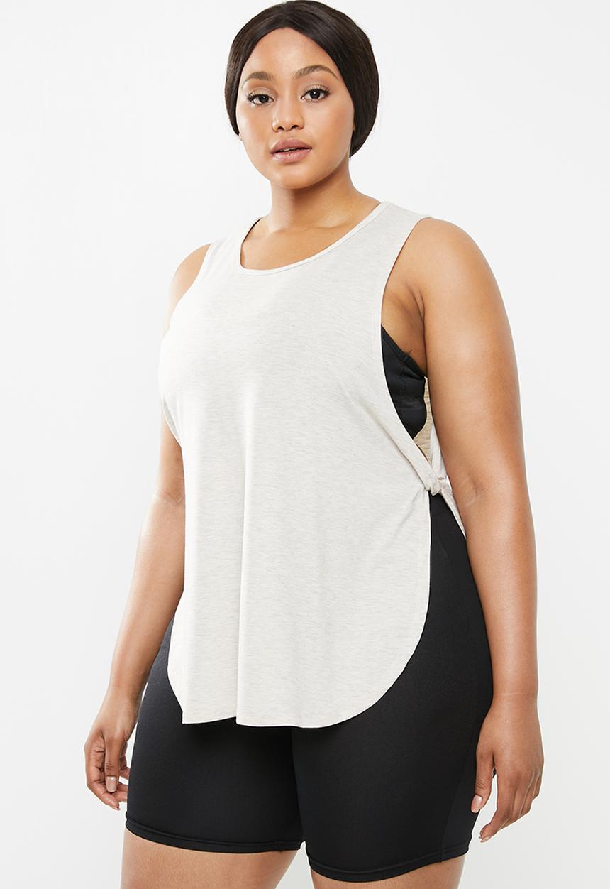 Cotton On - Curve side twist tank top - beige 