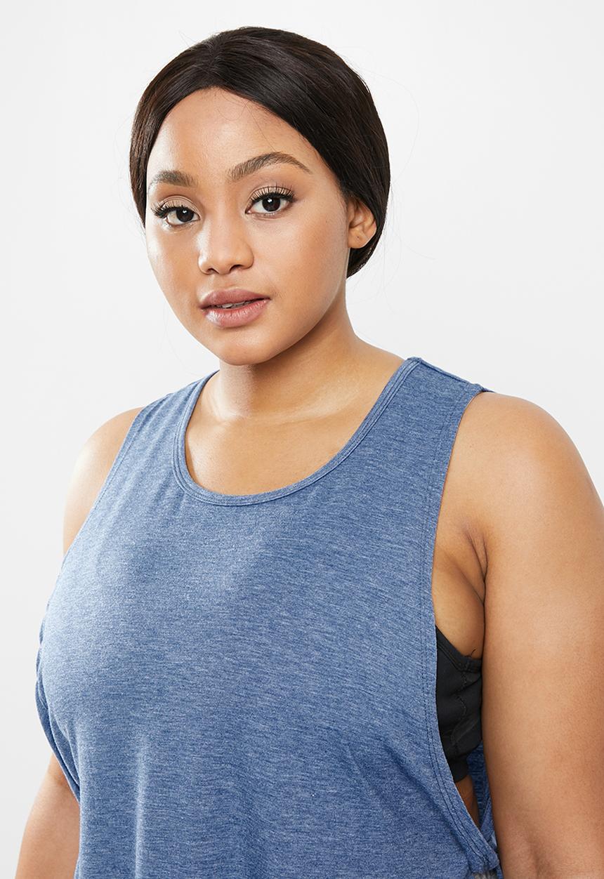 Cotton On - Curve side twist tank top - moonlight marle