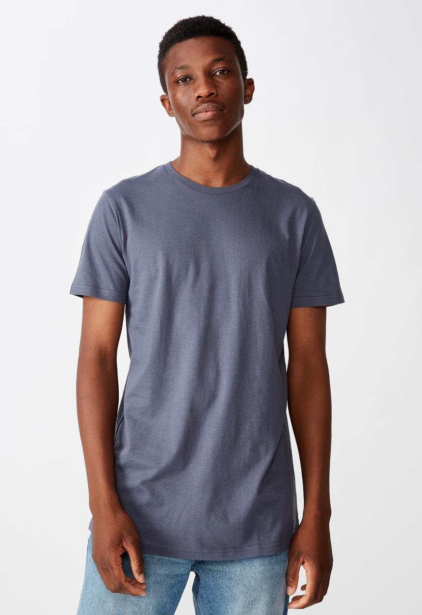 Cotton On - Essential longline curved hem - blue 