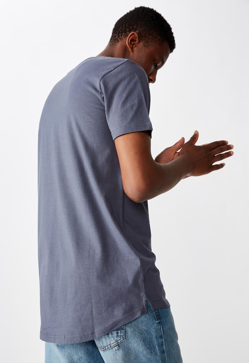 Cotton On - Essential longline curved hem - blue 