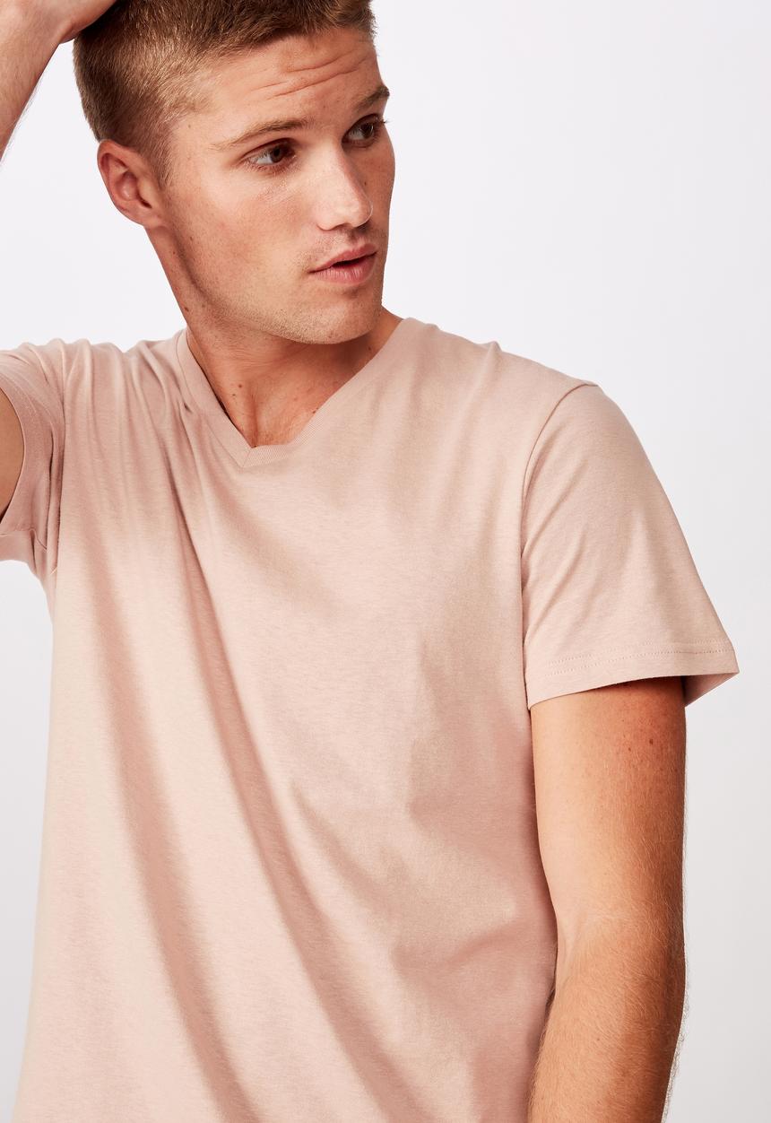 Cotton On - Essential vee neck  - dirty pink