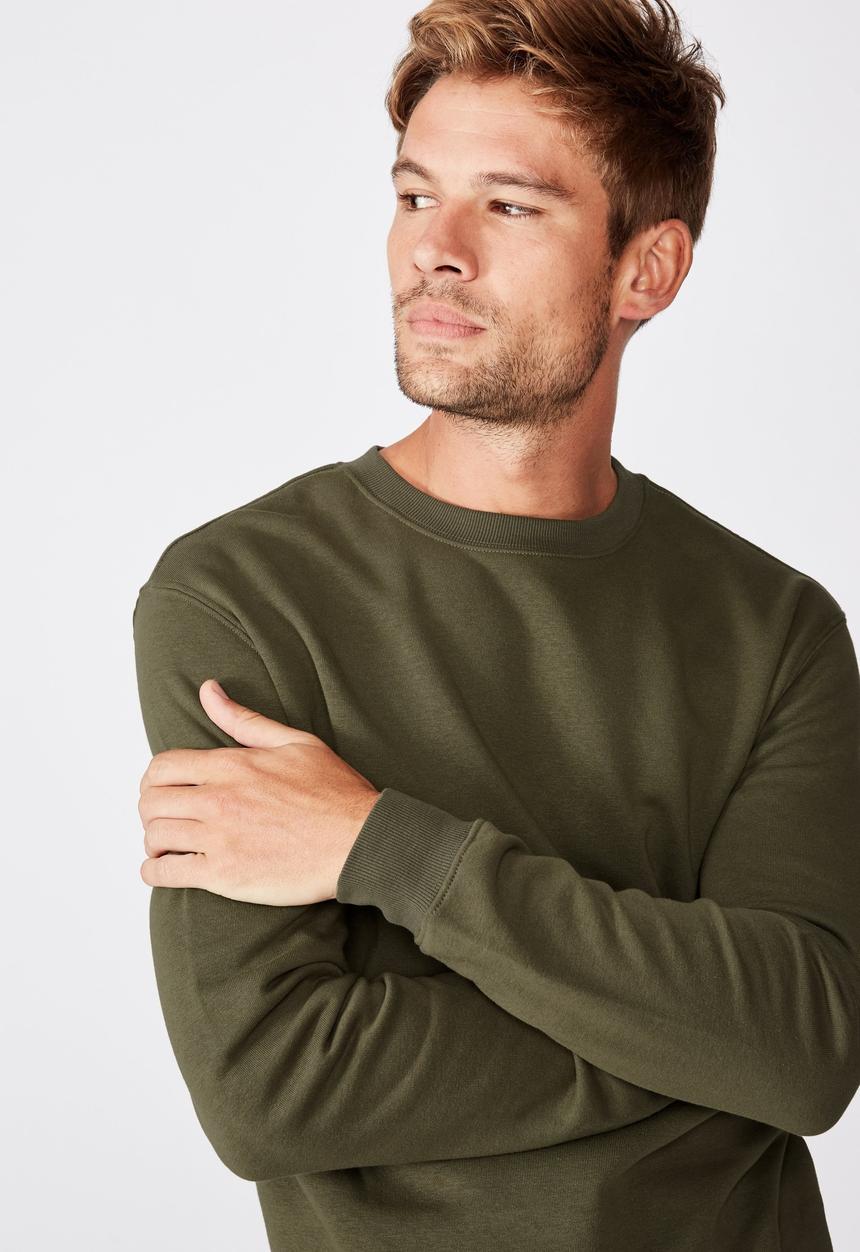Cotton On - Essential crew fleece - khaki