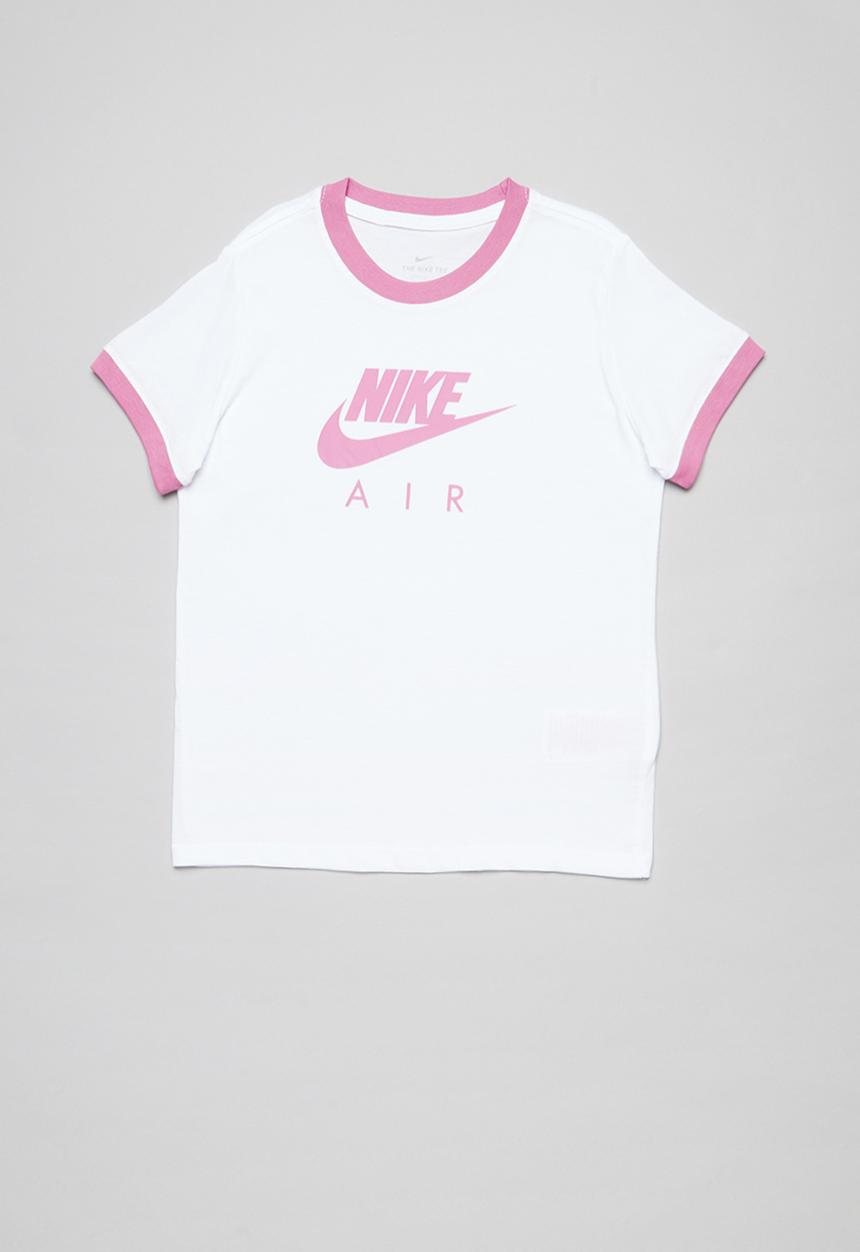 Nike - Girl Nike sports wear air logo ringer - white & pink 