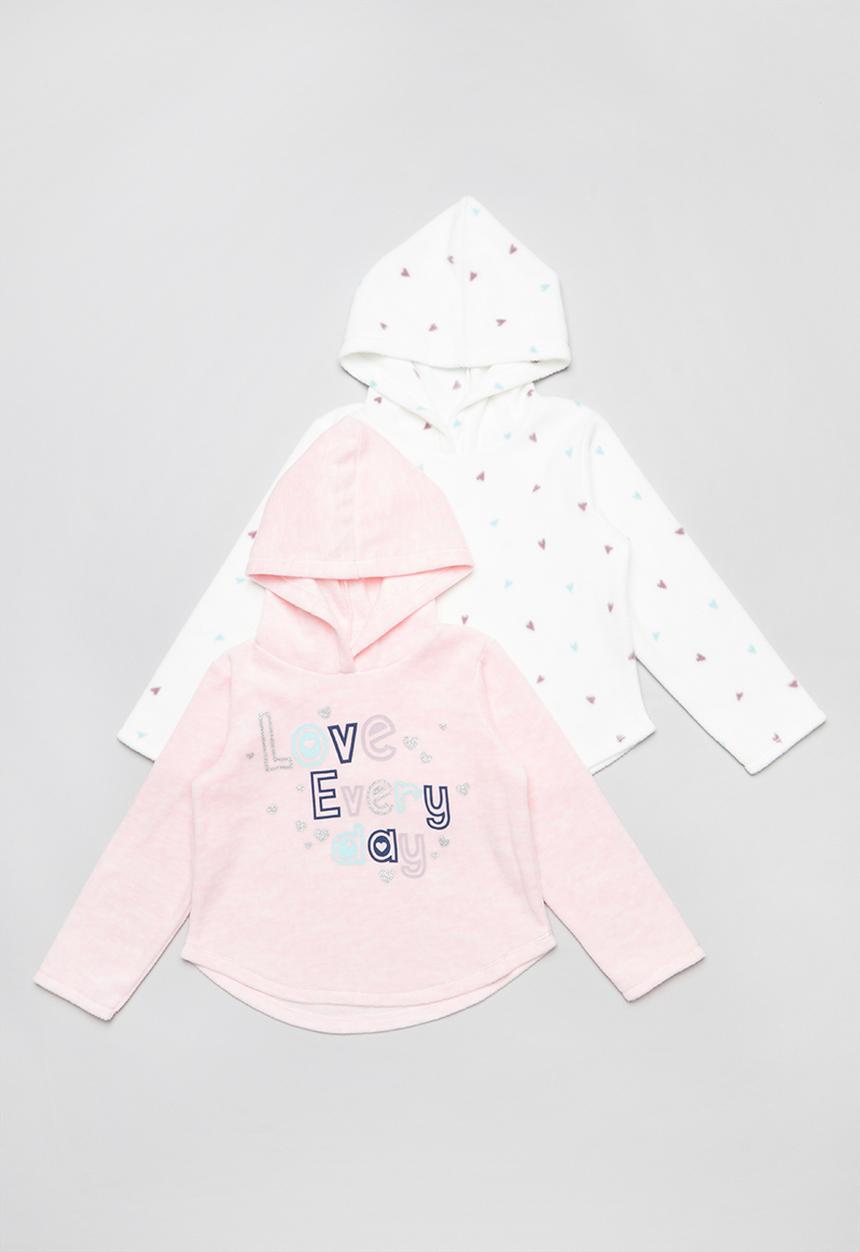 Pop Candy - 2 pack love everyday hoodies - pink & white 