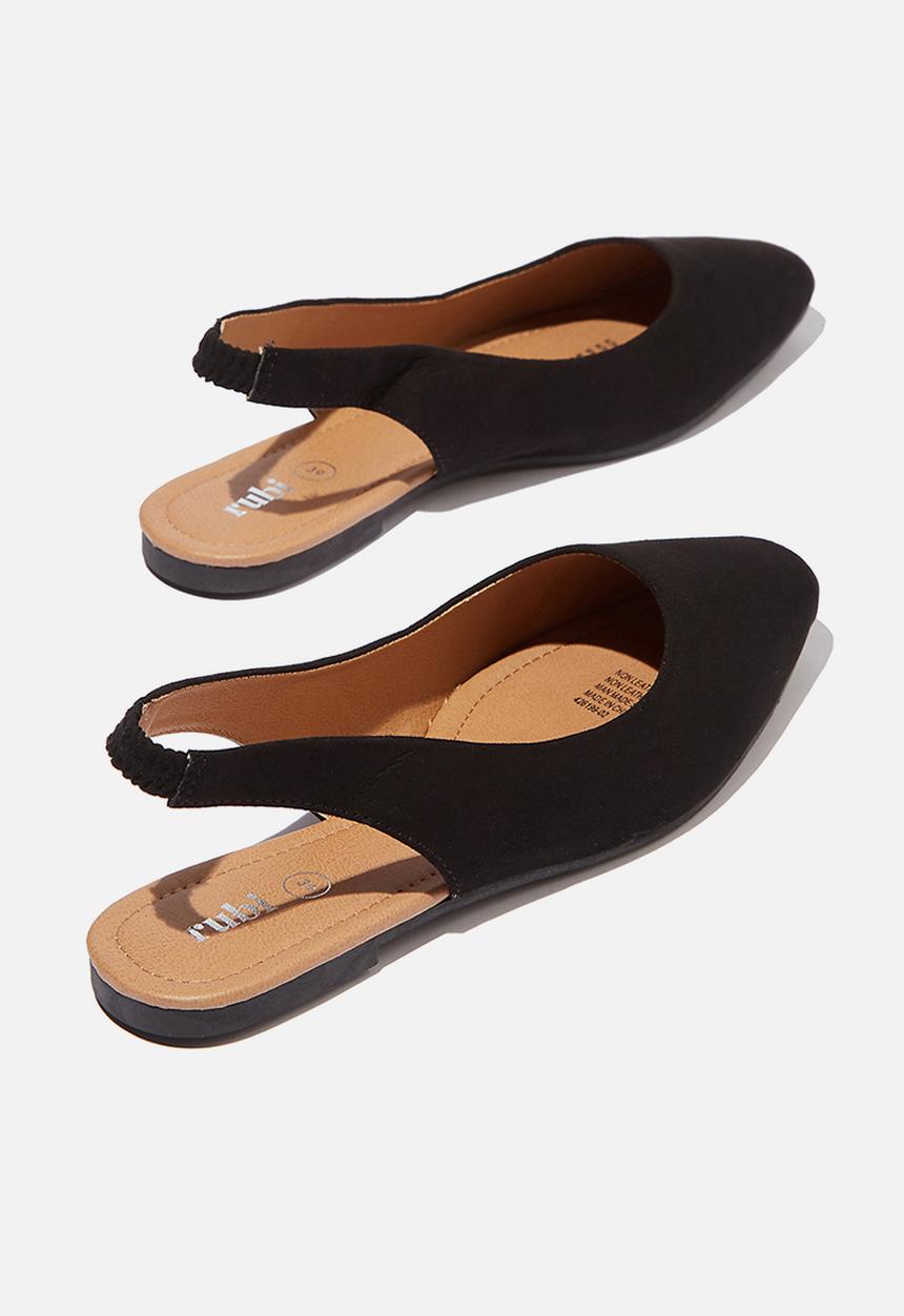 Cotton On - Essential lili square toe slingback - black micro