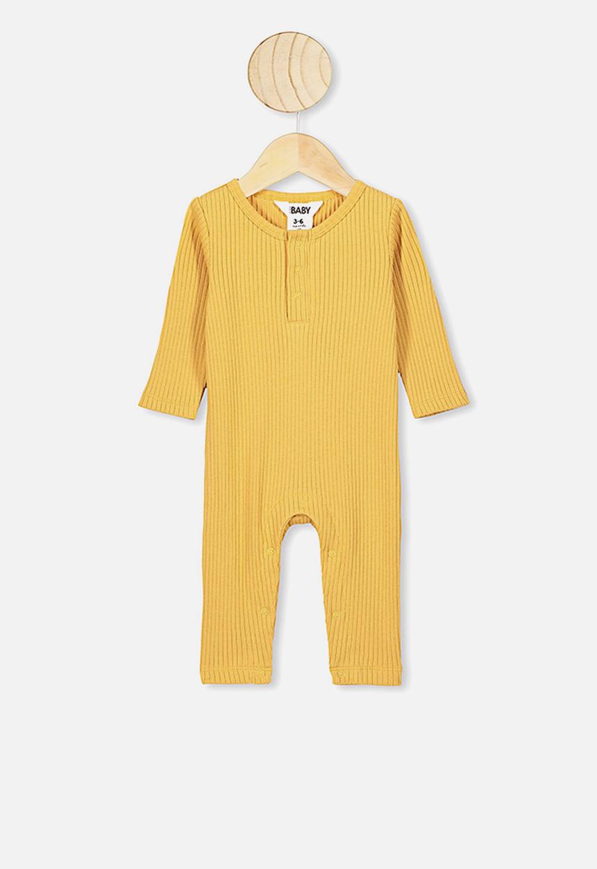 Cotton On - The rib snap romper - yellow