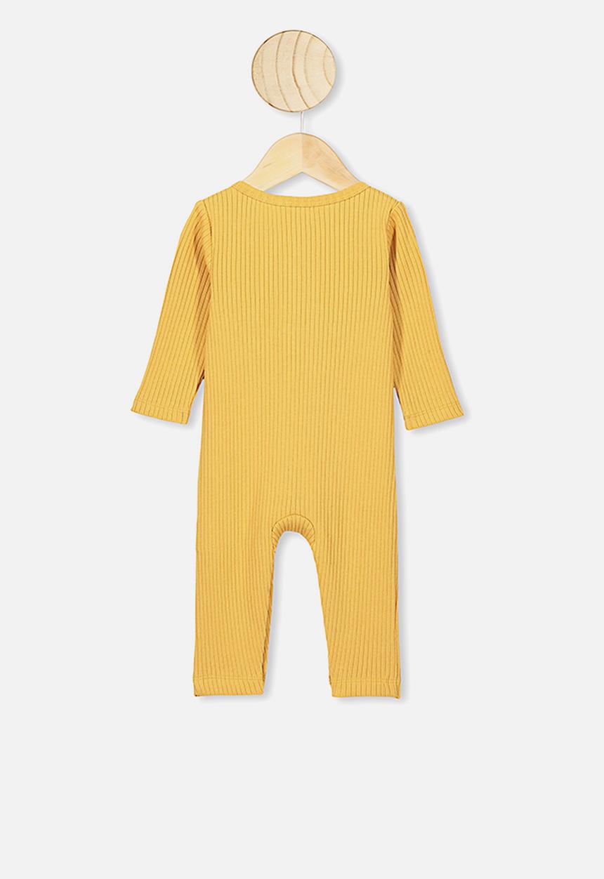 Cotton On - The rib snap romper - yellow