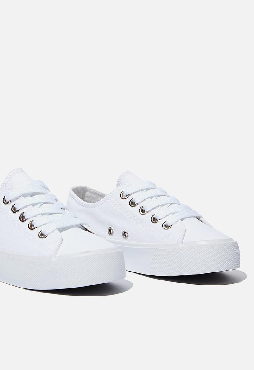 Cotton On - Classic platform lace up - white