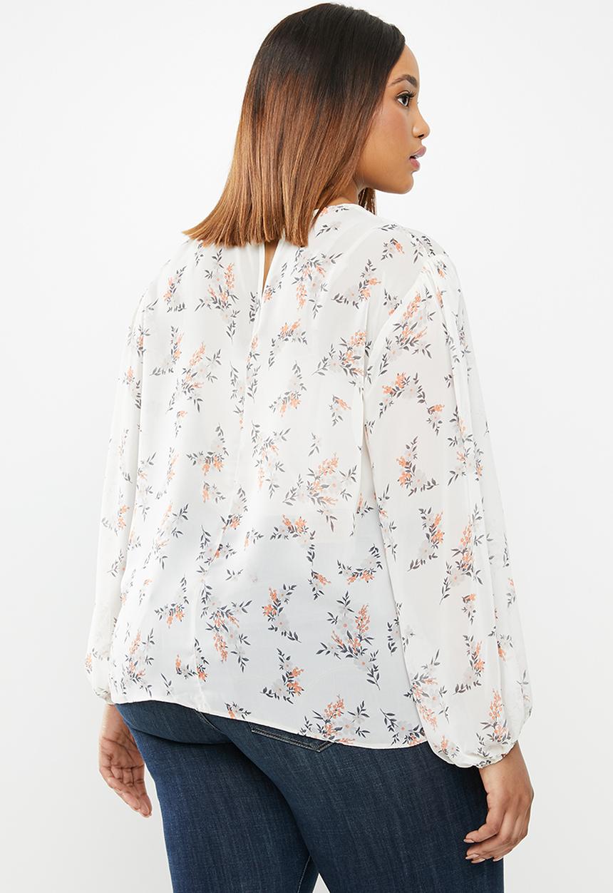 edit Plus - Lantern sleeve blouse - multi 