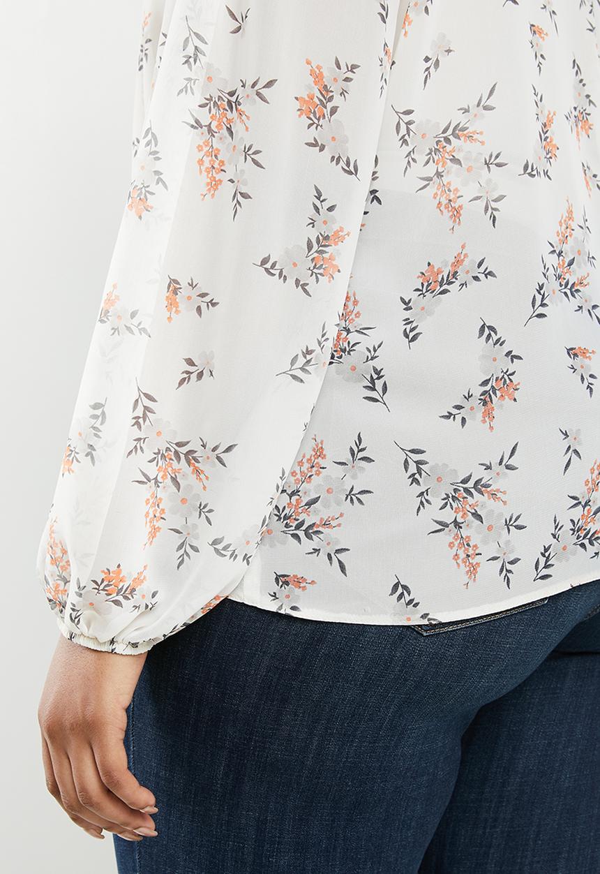 edit Plus - Lantern sleeve blouse - multi 