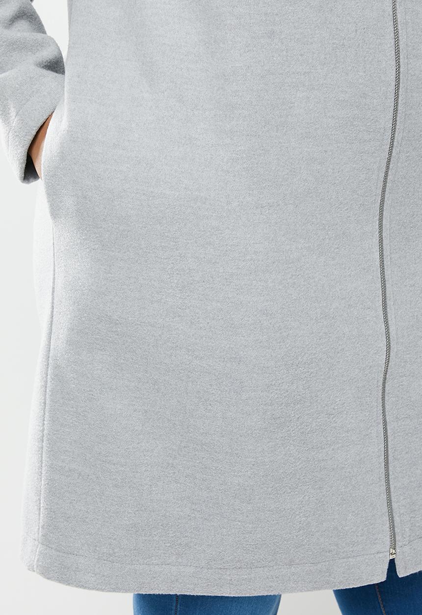 edit Plus - Collarless coat - grey 