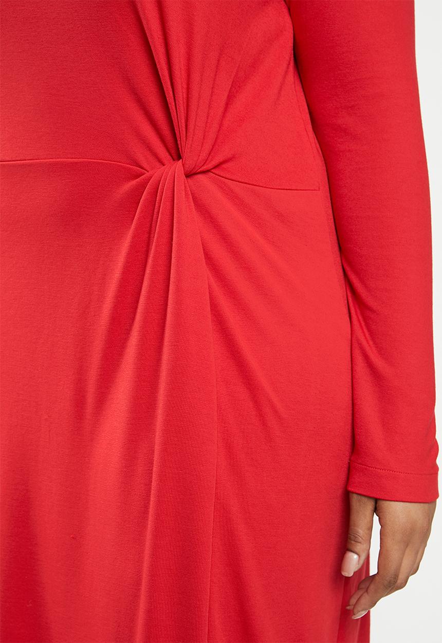 JUNAROSE - Ola below knee dress - red