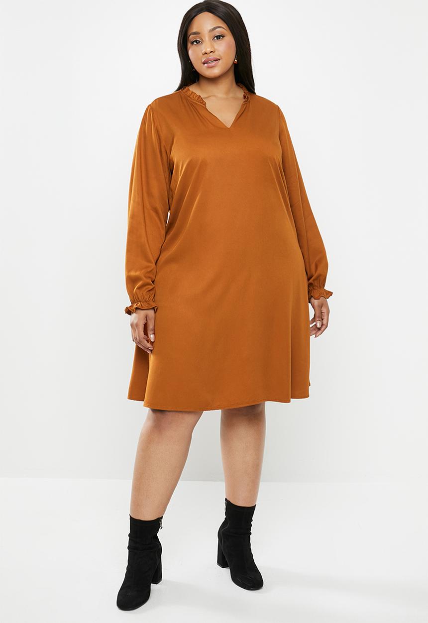 JUNAROSE - Alina above knee dress - caramel café