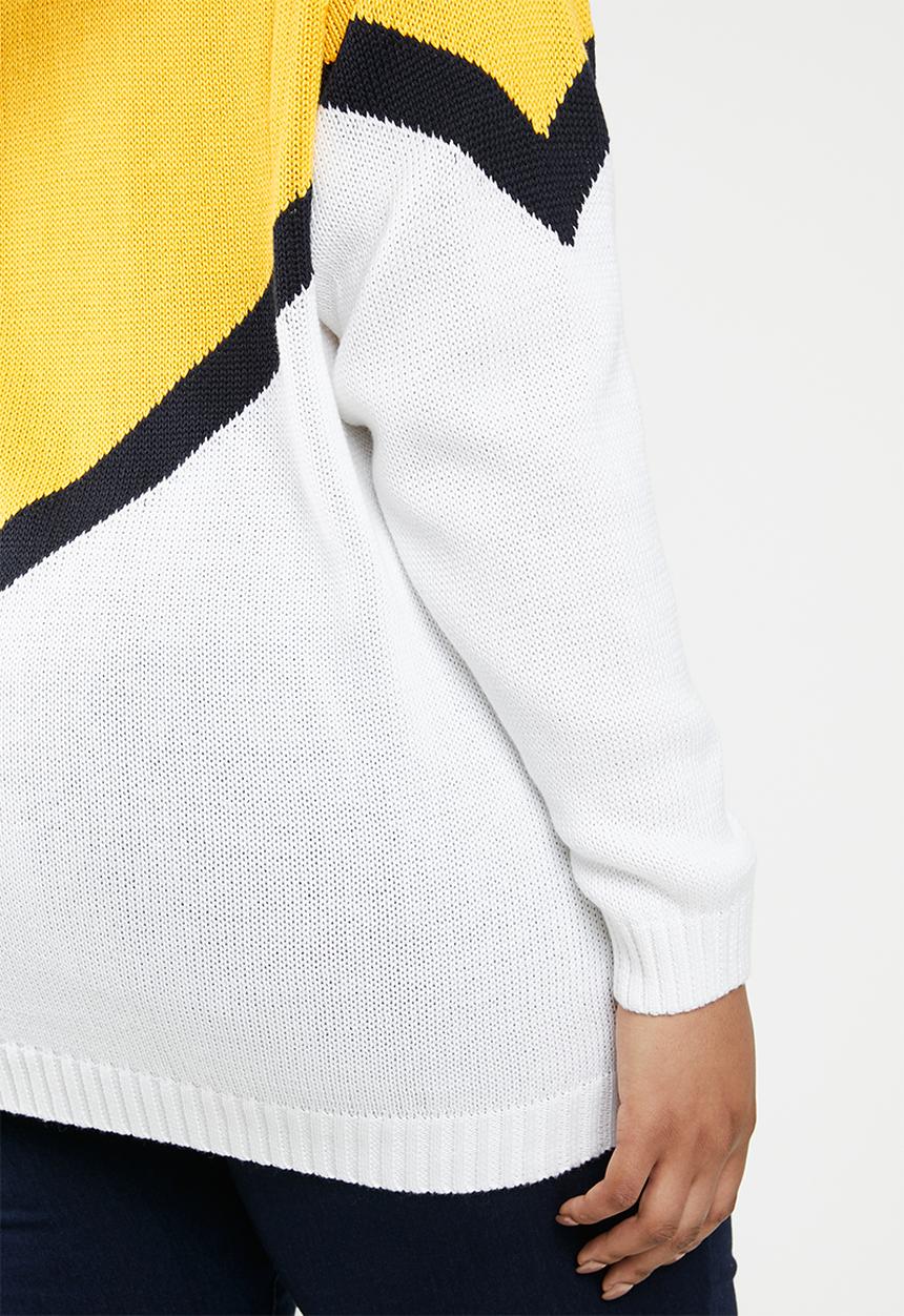 Carmakoma - Sara colour-block pullover - yellow & white