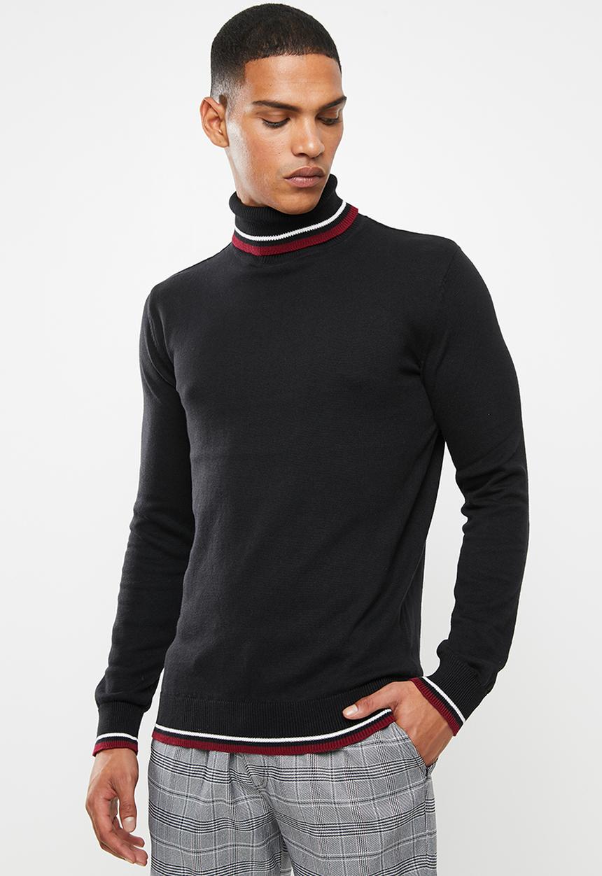 Brave Soul - Livingstob rollneck knitwear - black