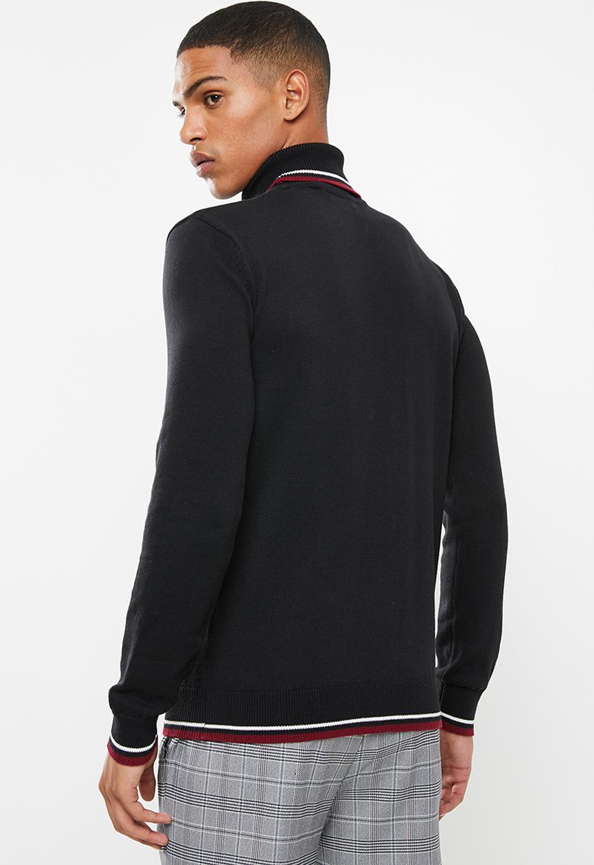 Brave Soul - Livingstob rollneck knitwear - black