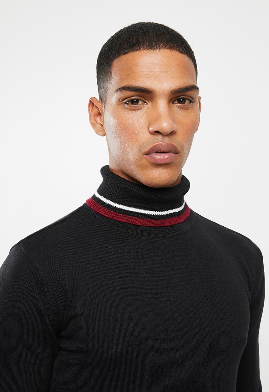 Brave Soul - Livingstob rollneck knitwear - black