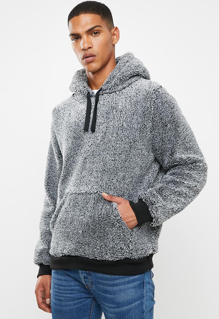 Brave Soul - Gruffalo teddy sweat hoodie - white & black 