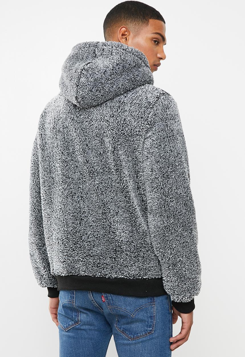 Brave Soul - Gruffalo teddy sweat hoodie - white & black 