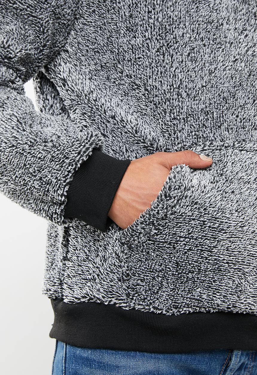Brave Soul - Gruffalo teddy sweat hoodie - white & black 
