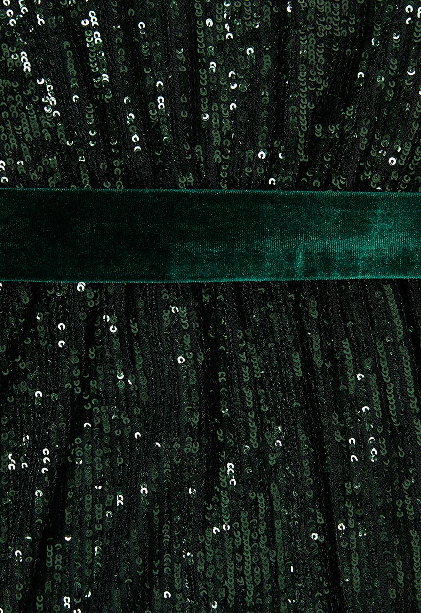 VELVET - Sequin mini dress - green