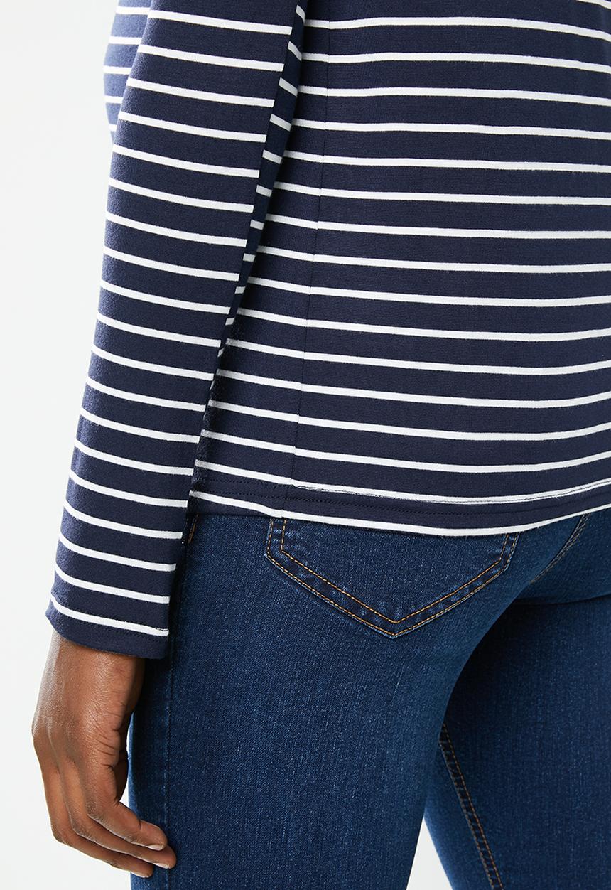 edit Maternity - Maternity Ls boat neck tee - navy/white stripe