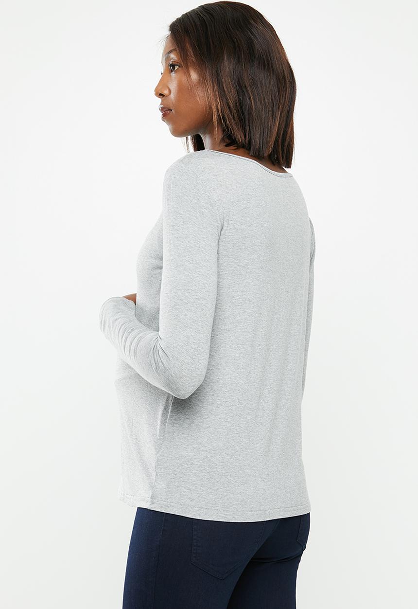 edit Maternity - Maternity Ls boat neck tee - grey melange