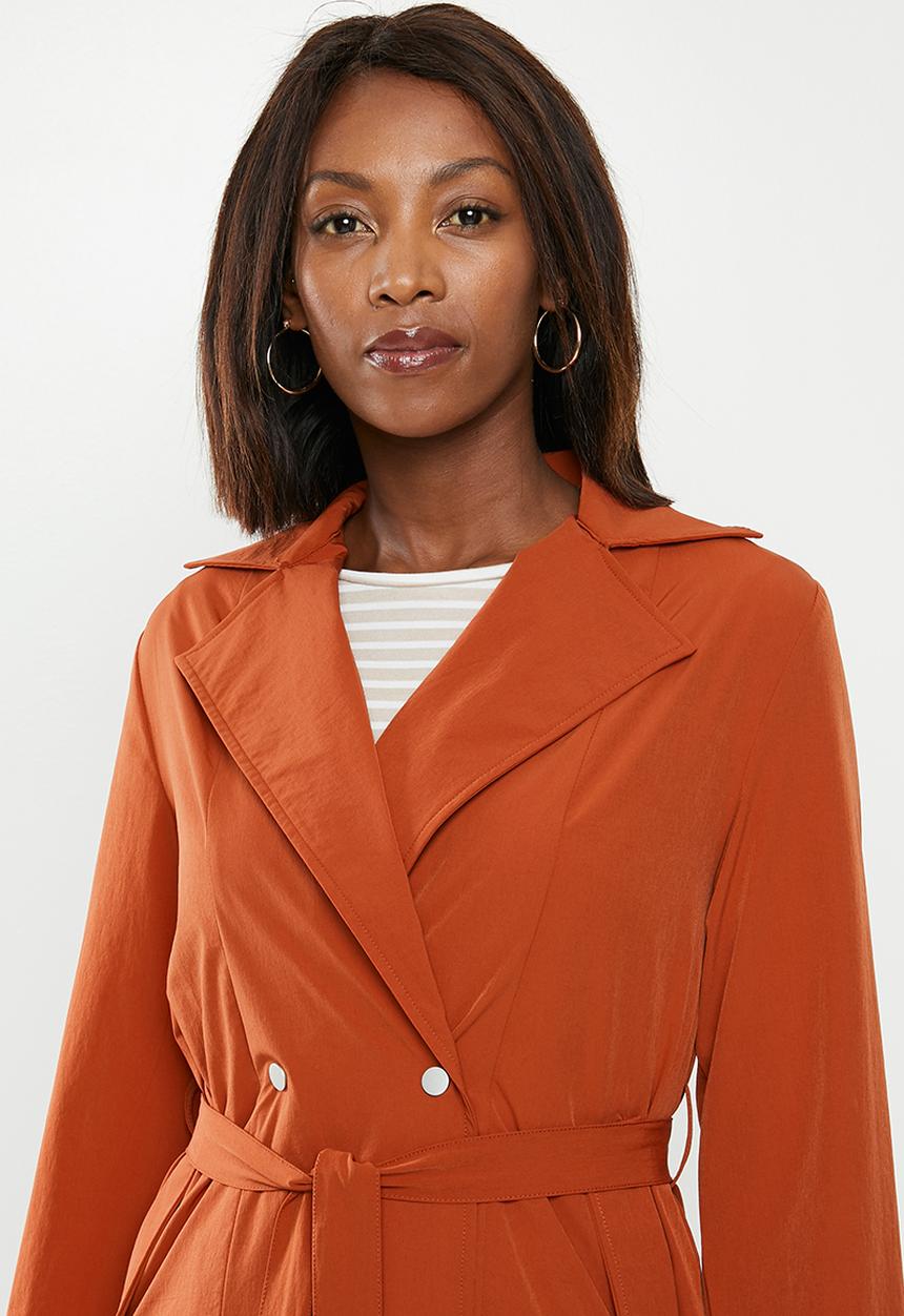 edit - Lightweight Belted Jacket  - rust