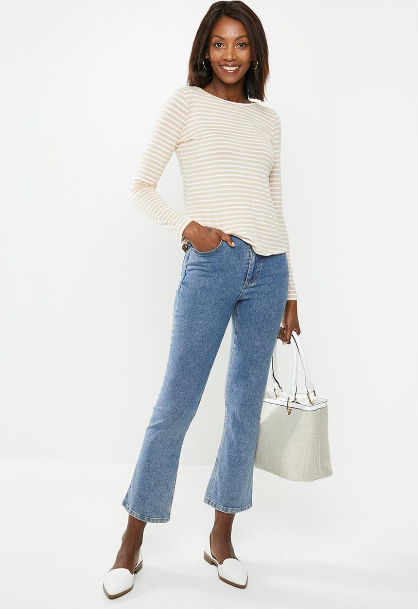 edit - Wide neck long sleeve 2 pack - beige & white