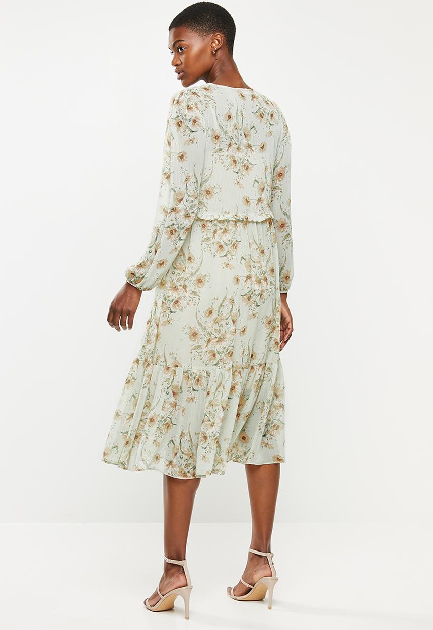 VELVET - Floral midi dress - green