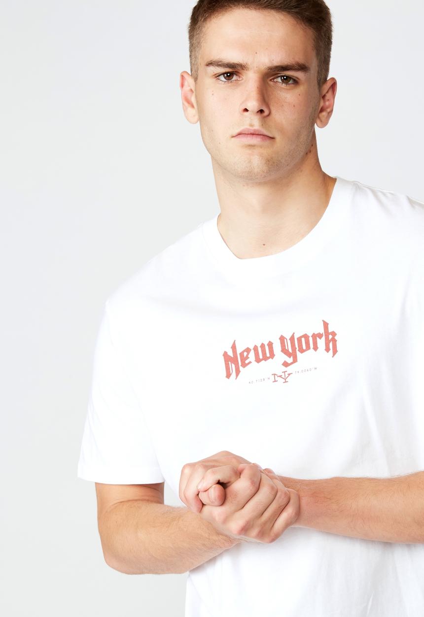 Factorie - New York regular graphic T-shirt - white
