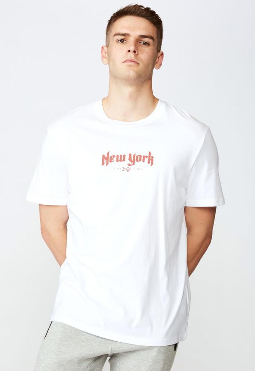 Factorie - New York regular graphic T-shirt - white