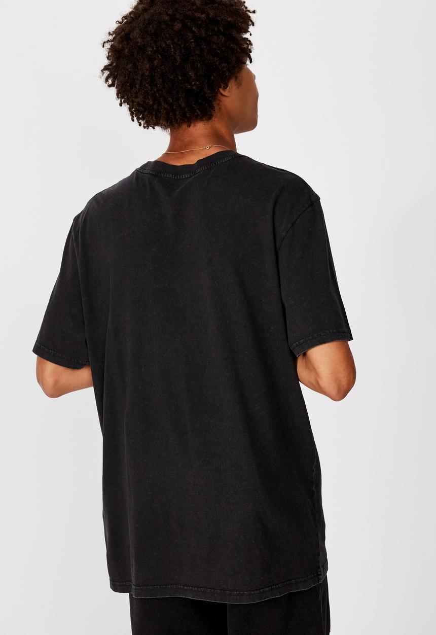 Factorie - Mean machine regular graphic T-shirt - washed black