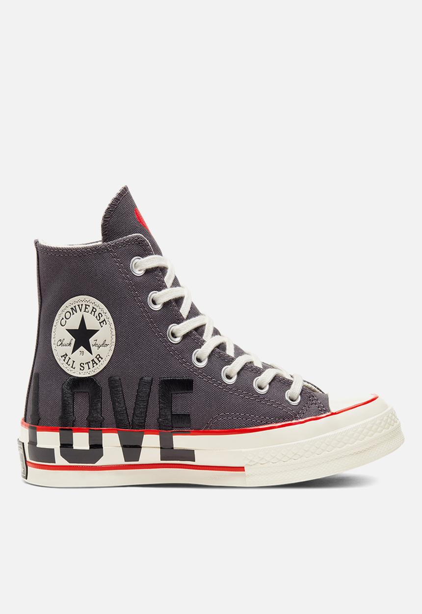 Converse - Chuck 70 love canvas - thunder grey & university red 