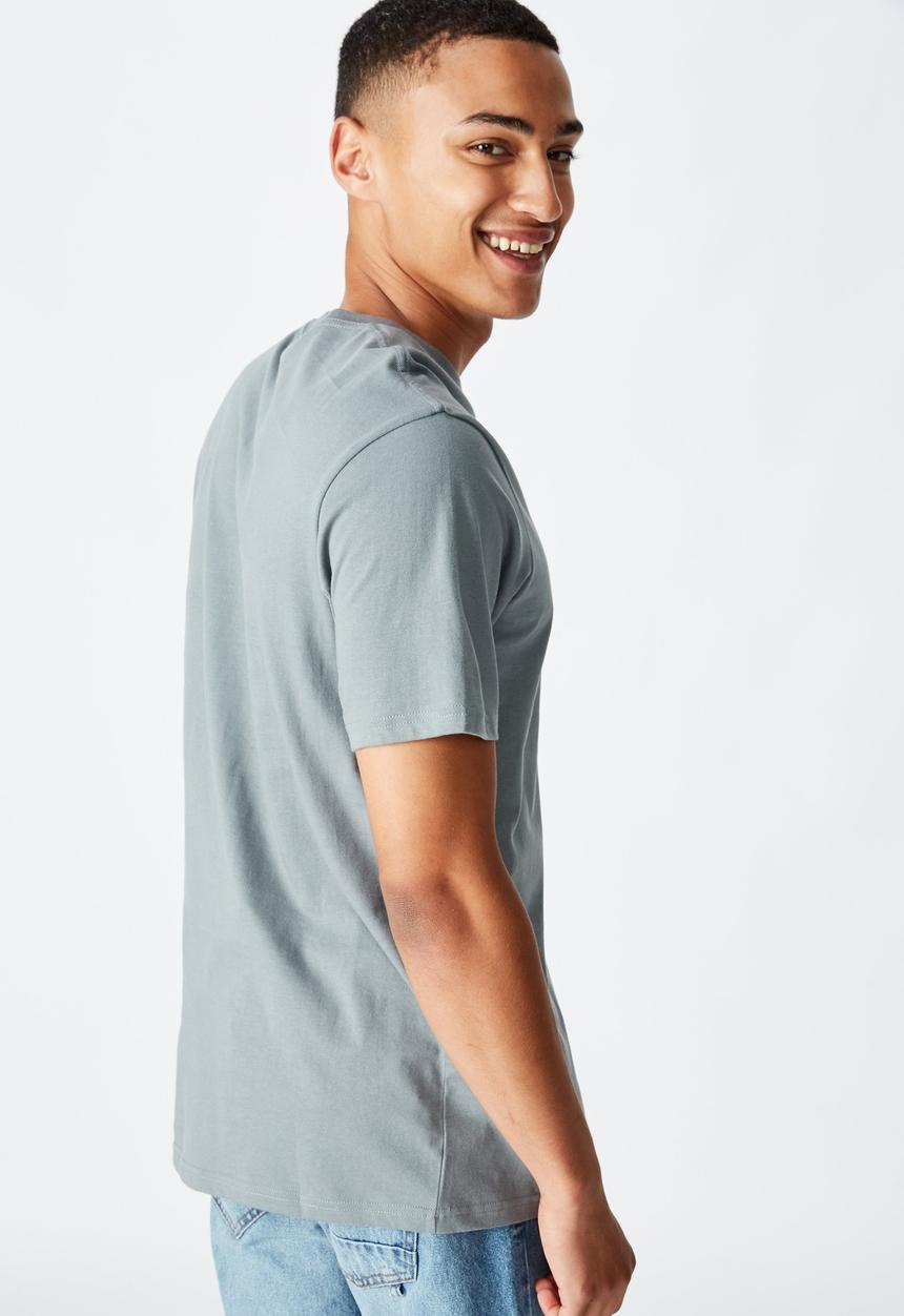 Cotton On - Modern edition Tbar text T-shirt - grey