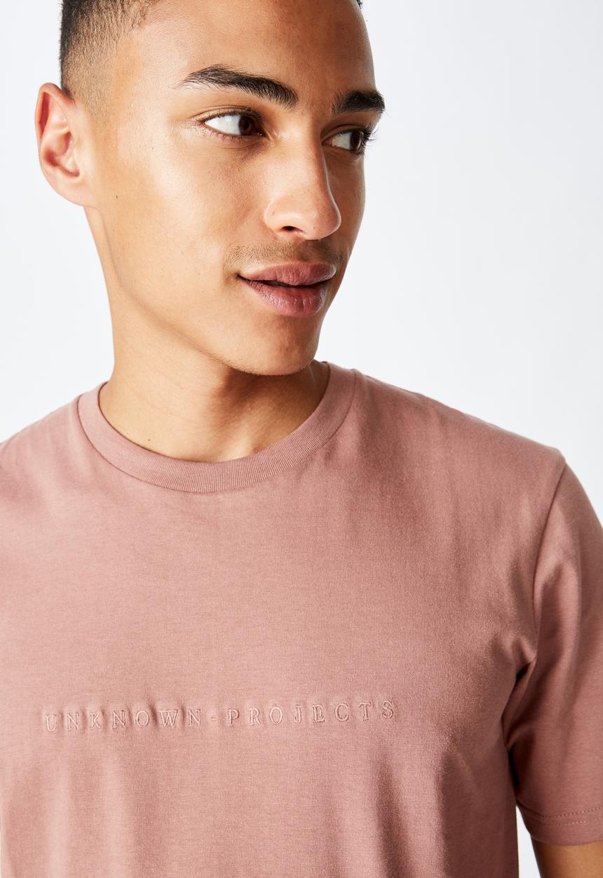 Cotton On - Unknown projects Tbar text T-shirt - dirty pink 