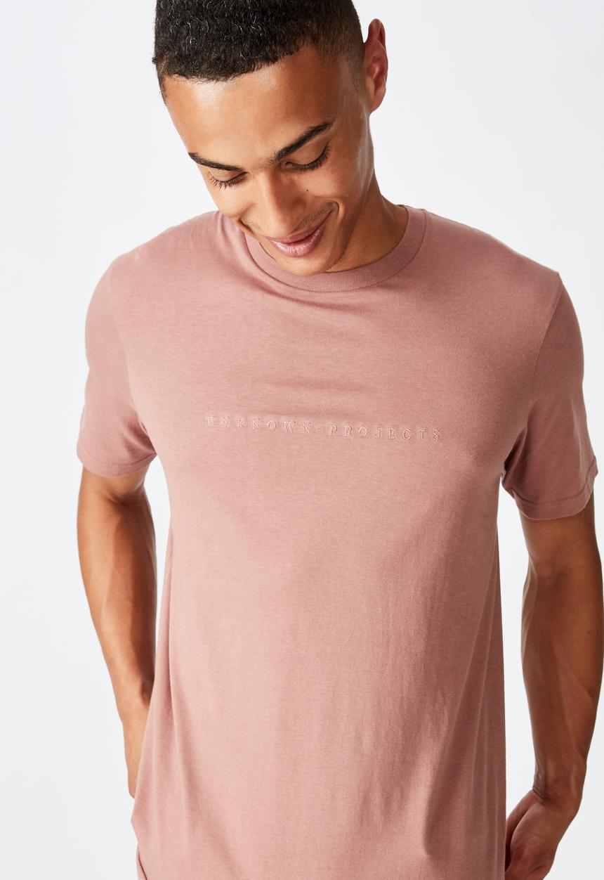 Cotton On - Unknown projects Tbar text T-shirt - dirty pink 