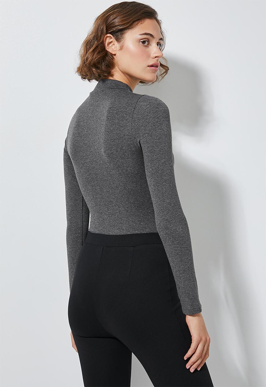 Superbalist - Long sleeve high neck bodysuit - grey