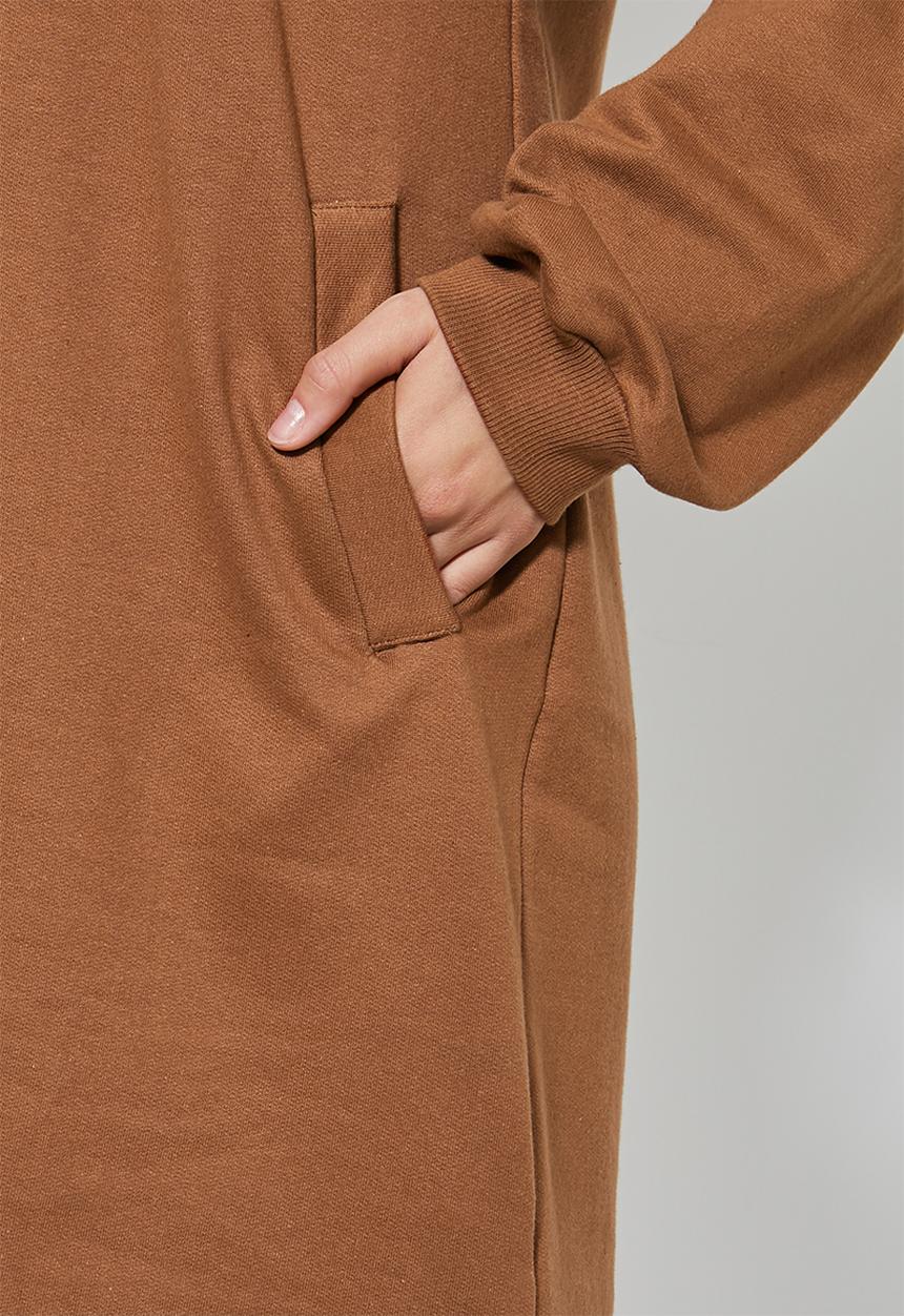 Superbalist - Hooded sweat dress - brown 