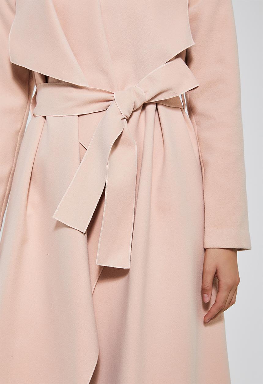 Superbalist - Unlined wrap melton coat - dusty pink